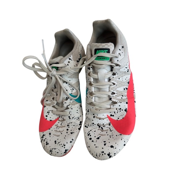 Nike Other - Nike Zoom Rival S 9 Track Spikes White Pink Splatter 907564-101 Kids Size‎ 5Y